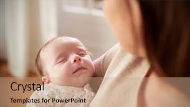  Presentation with sleeping baby - Amazing presentation having sleeping newborn baby being held backdrop and a coral colored foreground