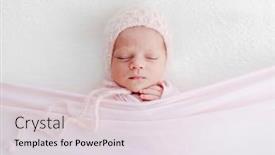  Presentation with baby sleeping - Beautiful presentation theme featuring sleeping-newborn-baby-girl-wrapped backdrop and a lemonade colored foreground