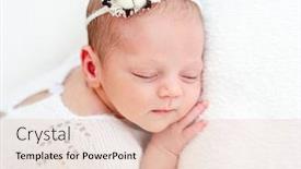  Presentation with baby sleeping - Presentation theme enhanced with sleeping-newborn-baby-girl background and a lemonade colored foreground