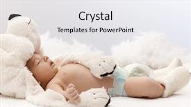  Presentation with baby bear - Audience pleasing presentation consisting of sleeping newborn baby with big backdrop and a white colored foreground