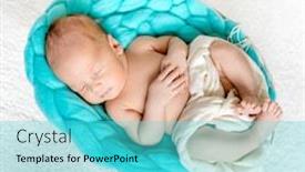  Presentation with turquoise - Amazing slide set having sleeping newborn boy on a turquoise plaid backdrop and a cyan colored foreground