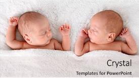  Presentation with sleeping - PPT layouts having sleeping newborn identical boy twins background and a lemonade colored foreground