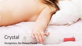  Presentation with vodka - Colorful presentation design enhanced with sleeping on bed with bottle backdrop and a lemonade colored foreground