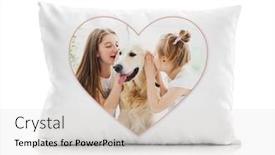  Presentation with cool - Colorful presentation theme enhanced with sleeping-pillow-with-cool-print backdrop and a light gray colored foreground