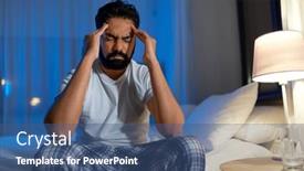  Presentation with insomnia - Beautiful theme featuring sleeping-problem-bedtime-and-insomnia backdrop and a ocean colored foreground