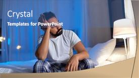  Presentation with insomnia - PPT layouts having sleeping-problem-bedtime-and-insomnia background and a teal colored foreground