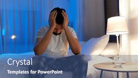  Presentation with insomnia - Audience pleasing slide set consisting of sleeping-problem-bedtime-and-insomnia backdrop and a ocean colored foreground