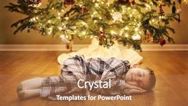  Presentation with christmas tree - Slides consisting of sleeping under the christmas tree background and a coral colored foreground