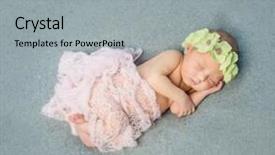  Presentation with baby sleeping - PPT layouts featuring sleeping with wreath on head background and a  colored foreground
