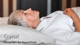  Presentation with elderly sleep - Slides with sleepless-middle-aged-woman-lying background and a light gray colored foreground