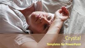  Presentation with woman sad - Presentation theme enhanced with sleepless-middle-aged-woman background and a coral colored foreground