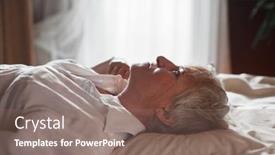  Presentation with sad woman - Theme with sleepless-middle-aged-woman background and a violet colored foreground