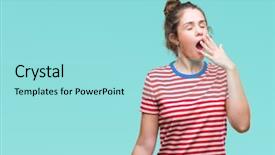  Presentation with curly hair - Slides featuring sleepy - beautiful brunette curly hair young background and a arctic colored foreground