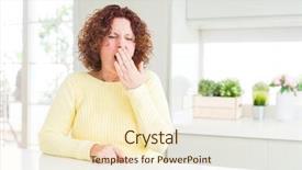  Presentation with yellow - Slide set featuring sleepy - beautiful senior woman wearing yellow background and a cream colored foreground