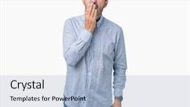  Presentation with elegant - PPT theme consisting of sleepy - handsome middle age elegant senior background and a light blue colored foreground