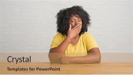  Presentation with african american men - Theme enhanced with sleepy - young african american woman sitting background and a coral colored foreground