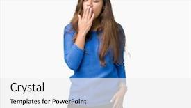  Presentation with coral reefs blue water beautiful sky - PPT layouts consisting of sleepy - young beautiful brunette woman wearing background and a  colored foreground