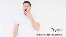  Presentation with sleepiness - Audience pleasing PPT layouts consisting of sleepy - young handsome man wearing casual backdrop and a  colored foreground