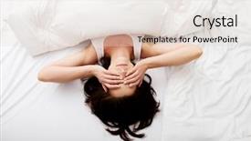  Presentation with empowered woman - Cool new slide deck with sleepy brunette woman waking up backdrop and a lemonade colored foreground