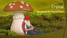  Presentation with fairy tale - Audience pleasing PPT layouts consisting of sleepy garden gnome lying backdrop and a tawny brown colored foreground