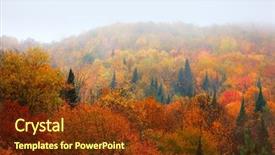  Presentation with fog - Slides with sleepy hollow - bright autumn trees caught background and a tawny brown colored foreground