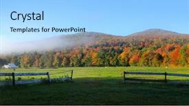  Presentation with rural - Theme with sleepy hollow - panoramic view of rural vermont background and a light blue colored foreground