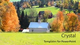  Presentation with rural - Beautiful PPT layouts featuring sleepy hollow - rural vermont landscape in autumn backdrop and a yellow colored foreground