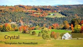  Presentation with rural - PPT theme consisting of sleepy hollow - scenic autumn landscape in rural background and a gold colored foreground