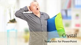  Presentation with elderly sleep - Amazing slide set having sleepy mature man in pajamas backdrop and a lemonade colored foreground