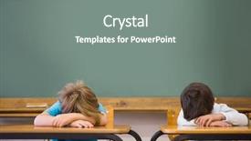  Presentation with technology and career day and elementary school - Presentation design having sleepy pupils napping at desks background and a gray colored foreground