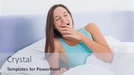  Presentation with bed - Presentation featuring sleepy-young-woman-yawning background and a lemonade colored foreground