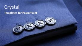  Presentation with custom - Theme with sleeve of elegant custom-made suit closeup background and a ocean colored foreground