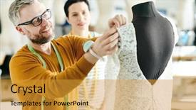  Presentation with classics professional - Presentation theme consisting of sleeve of white lace dress background and a gold colored foreground