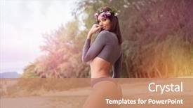 Presentation with long sleeve - Audience pleasing presentation theme consisting of sleeve top purple underwear bottom backdrop and a coral colored foreground