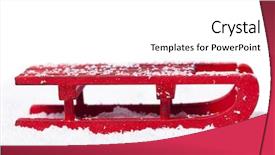  Presentation with white snow - Slide set enhanced with sleigh - red sled with snow isolated background and a white colored foreground