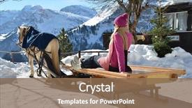  Presentation with switzerland - Presentation enhanced with sleigh ride - girls on the sledge braunwald background and a violet colored foreground