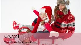  Presentation with winter - PPT theme enhanced with sleigh ride - happy winter - sledding background and a  colored foreground