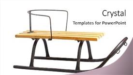  Presentation with old big bike on white - Cool new presentation theme with sleigh ride - old sledge isolated on white backdrop and a white colored foreground