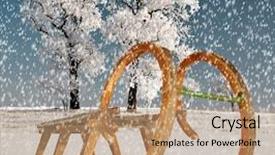  Presentation with old books on a wooden - Slide set having sleigh ride - old wooden sledge background and a coral colored foreground