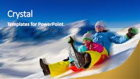  Presentation with winter - Amazing presentation theme having sleigh ride - winter fun - sledding backdrop and a ocean colored foreground