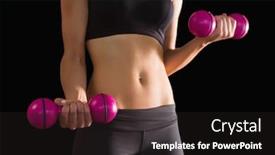  Presentation with pink black - Slide deck having blackpink - slender active woman lifting pink background and a dark gray colored foreground