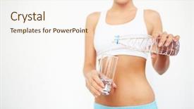  Presentation with pouring water - Slides having slender girl pouring water background and a  colored foreground