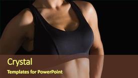  Presentation with black woman - Presentation theme enhanced with slender woman wearing sports bra background and a tawny brown colored foreground
