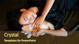  Presentation with beautiful tibet scenery in china - Audience pleasing presentation consisting of sleppy girl with little kitty backdrop and a  colored foreground