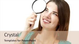  Presentation with teen girl - Audience pleasing slide deck consisting of sleuth - beautiful teen girl looking backdrop and a  colored foreground