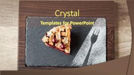  Presentation with powdered - Theme consisting of slice-cherry-pie-on-dark background and a  colored foreground
