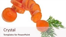  Presentation with carrots - Colorful slides enhanced with slice fresh carrots on white background backdrop and a sky blue colored foreground