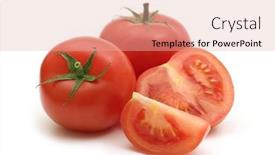  Presentation with fresh ginger root on white - Slides featuring slice-fresh-tomatoes-on-white background and a lemonade colored foreground