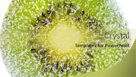  Presentation with kiwi - PPT layouts featuring slice-kiwi-inside-ice-macro background and a yellow colored foreground