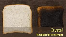  Presentation with burnt - Audience pleasing PPT theme consisting of bread with a burnt toast backdrop and a tawny brown colored foreground